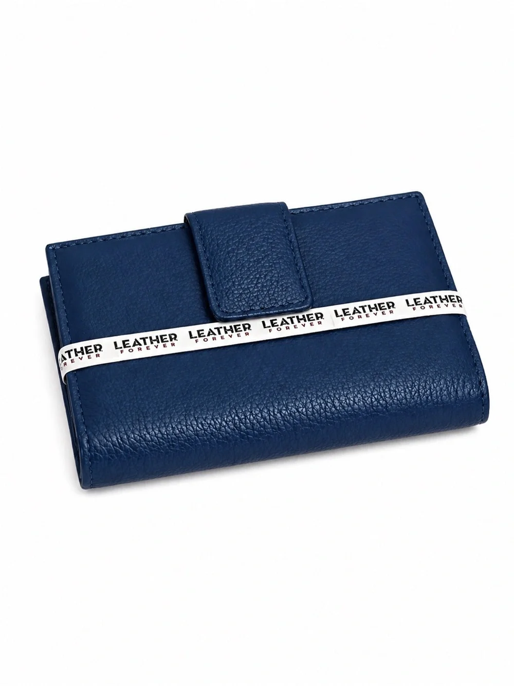 NWOT Kim Rogers Blue Leather Clutch Wallet Snap Tab Organizer